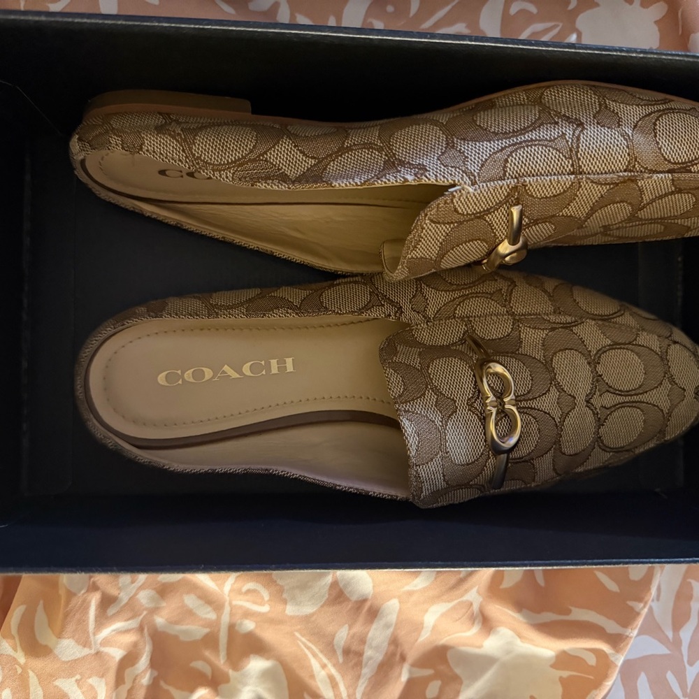 Coach Women's Brown Patterned Mules